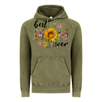 Vintage Olive best mom ever with sunflower Vintage Hoodie - Artiststas