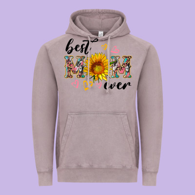 Best Mom Ever With Sunflower Vintage Hoodie Designed By Artiststas