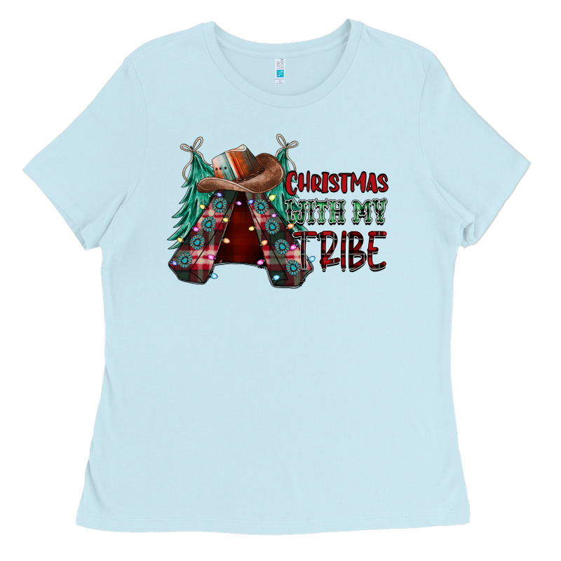 Christmas With Tribe Ladies Tee by CowhideDigitalArt | Teevron