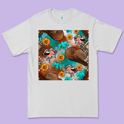 Western Cowboy Hat Seamless Pattern Premium Tee Designed By Bundleandbundleshop