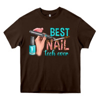 Chocolate Brown best nail tech ever bbs Heavy Core Tee - BundleAndBundleShop