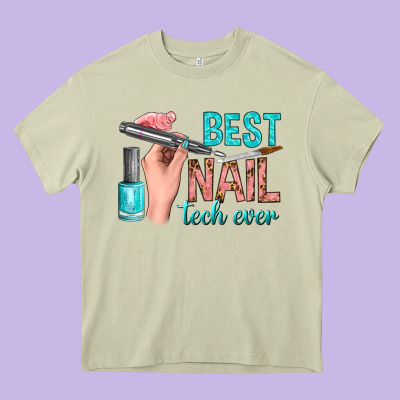 Best Nail Tech Ever Bbs Heavy Core Tee Designed By Bundleandbundleshop
