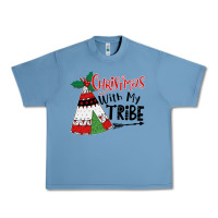 Pebble Blue Christmas with my tribe boho Urban Heavy Tee - CowhideDigitalArt