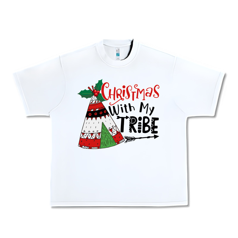 Christmas With My Tribe Boho Urban Heavy Tee by CowhideDigitalArt | Teevron