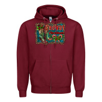 Burgundy howdy christmas boots Zipper Hoodie - RanaPortraitStore