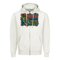 Oatmeal Heather howdy christmas boots Zipper Hoodie - RanaPortraitStore