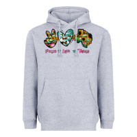 Heather Grey Peace Love Texas Heavyweight Hoodie - RanaPortraitStore