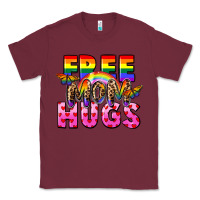 Burgundy Free Mom hugs Classic Tee - FaDigitalArtStudio