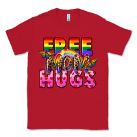 Red Free Mom hugs Classic Tee - FaDigitalArtStudio