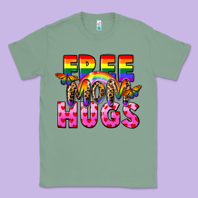 Free Mom Hugs Classic Tee Designed By Fadigitalartstudio