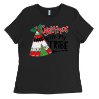 Black Christmas with my tribe boho Ladies Tee - CowhideDigitalArt