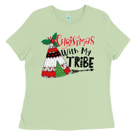 Matcha Christmas with my tribe boho Ladies Tee - CowhideDigitalArt