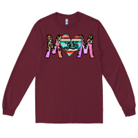 Burgundy girl mom Long Sleeve Tee - CowhideDigitalArt