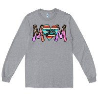 Heather Grey girl mom Long Sleeve Tee - CowhideDigitalArt
