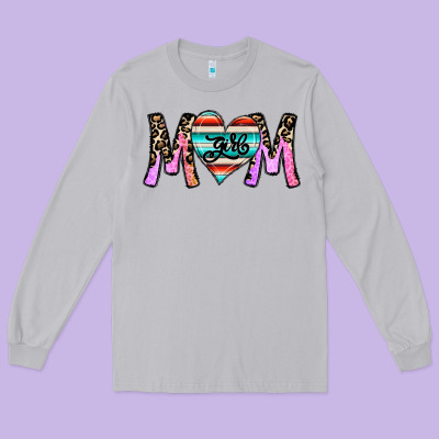 Girl Mom Long Sleeve Tee Designed By Cowhidedigitalart