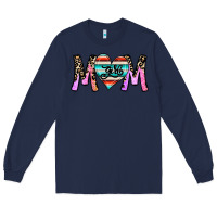 Navy girl mom Long Sleeve Tee - CowhideDigitalArt