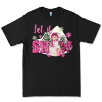 Black Let It Snow Pink Christmas Premium Tee - FaDigitalArtStudio