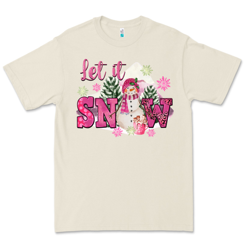 Let It Snow Pink Christmas Premium Tee by FaDigitalArtStudio | Teevron