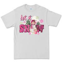 Dove Grey Let It Snow Pink Christmas Premium Tee - FaDigitalArtStudio
