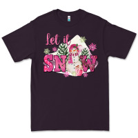 Plum Let It Snow Pink Christmas Premium Tee - FaDigitalArtStudio