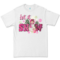 White Let It Snow Pink Christmas Premium Tee - FaDigitalArtStudio