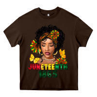 Chocolate Brown juneteenth 1865 black woman Heavy Core Tee - FaDigitalArtStudio