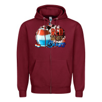 Burgundy Red White  Booze With Cowhide Background Zipper Hoodie - Jasminsmagicworld