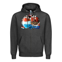 Charcoal Heather Red White  Booze With Cowhide Background Zipper Hoodie - Jasminsmagicworld