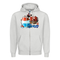 Dove Grey Red White  Booze With Cowhide Background Zipper Hoodie - Jasminsmagicworld