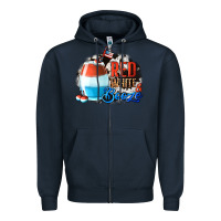 Navy Red White  Booze With Cowhide Background Zipper Hoodie - Jasminsmagicworld