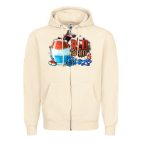Sandshell Red White  Booze With Cowhide Background Zipper Hoodie - Jasminsmagicworld