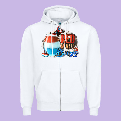 Red White  Booze With Cowhide Background Zipper Hoodie Designed By Jasminsmagicworld