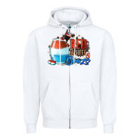 White Red White  Booze With Cowhide Background Zipper Hoodie - Jasminsmagicworld