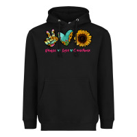 Black Peace Love Sunshine Heavyweight Hoodie - RanaPortraitStore