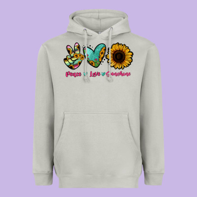 Peace Love Sunshine Heavyweight Hoodie Designed By Ranaportraitstore