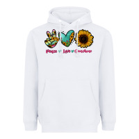 White Peace Love Sunshine Heavyweight Hoodie - RanaPortraitStore
