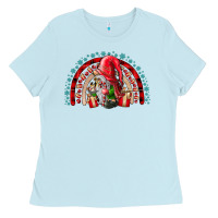 Baby Blue festive gnome with gifts Ladies Tee - CowhideDigitalArt