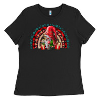 Black festive gnome with gifts Ladies Tee - CowhideDigitalArt