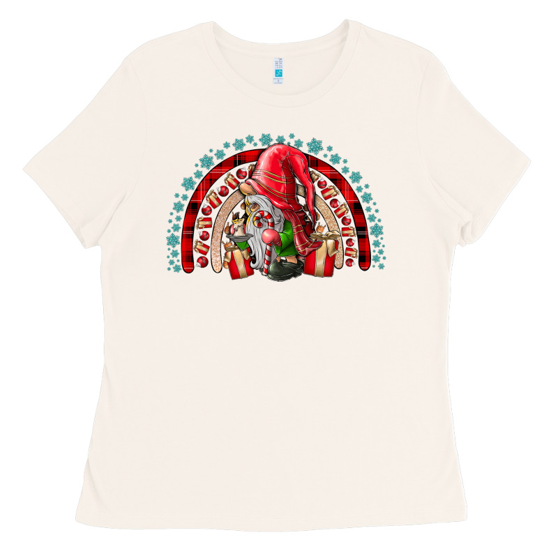 Festive Gnome With Gifts Ladies Tee by CowhideDigitalArt | Teevron