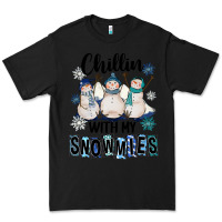 Black Chillin With My Snowmies Premium Tee - FaDigitalArtStudio
