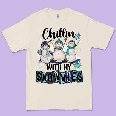 Chillin With My Snowmies Premium Tee Designed By Fadigitalartstudio