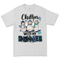 Dove Grey Chillin With My Snowmies Premium Tee - FaDigitalArtStudio