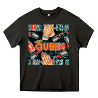 Asphalt nail queen hand and polish with lights and leopard seamless pattern bb Heavy Core Tee - BundleAndBundleShop