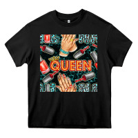 Black nail queen hand and polish with lights and leopard seamless pattern bb Heavy Core Tee - BundleAndBundleShop
