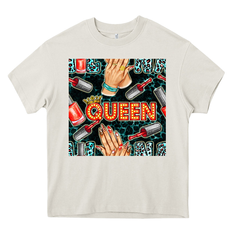 Nail Queen Hand And Polish With Lights And Leopard Seamless Pattern Bb Heavy Core Tee by BundleAndBundleShop | Teevron