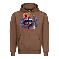 Chestnut Classy But A Little Thrashy Racoon With Flowers Zipper Hoodie - Jasminsmagicworld