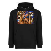 Black 4th of July Highland Cattle Heavyweight Hoodie - RanaPortraitStore