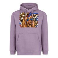 Lavender 4th of July Highland Cattle Heavyweight Hoodie - RanaPortraitStore