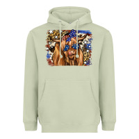 Matcha 4th of July Highland Cattle Heavyweight Hoodie - RanaPortraitStore