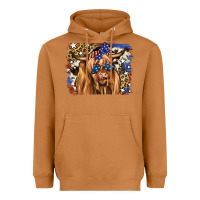 Meerkat 4th of July Highland Cattle Heavyweight Hoodie - RanaPortraitStore